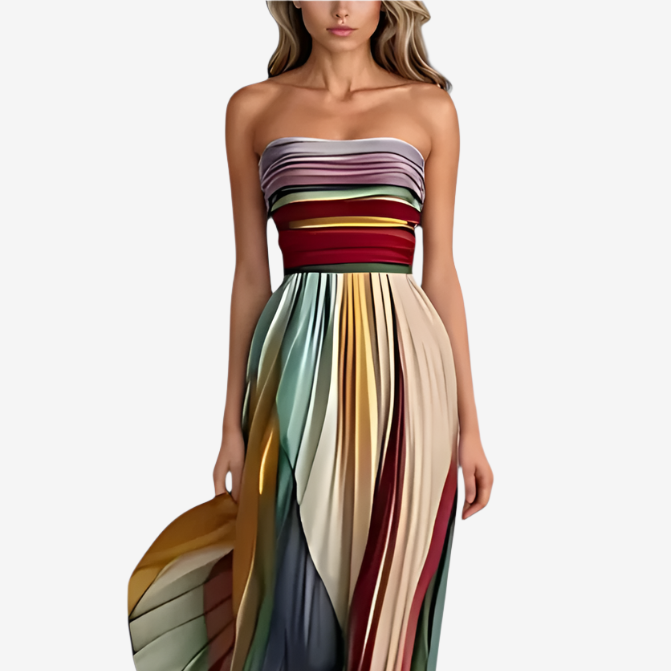 Rainbow Pleated Alva Maxi - 2