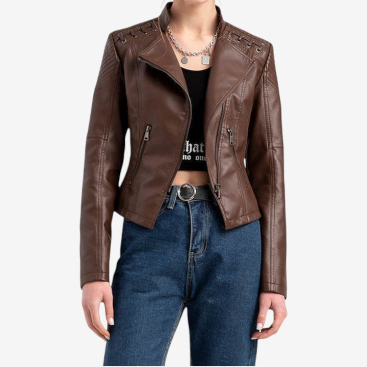 Fleur Short Motorcycle Jacket