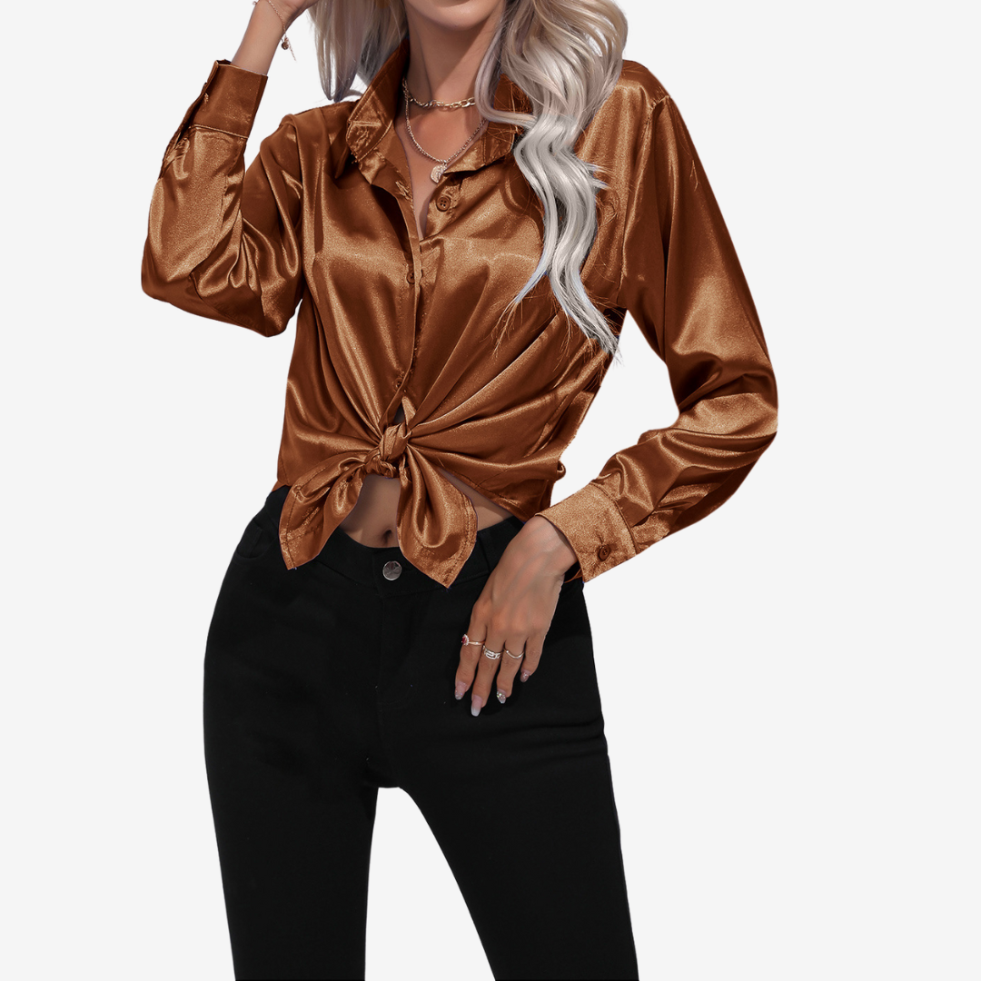Alvira™ Camisa Elegante de Seda 24