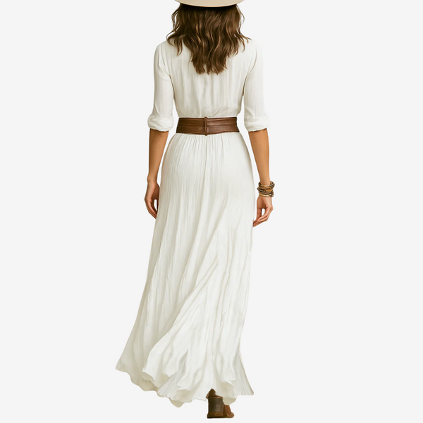 Vestido Maxi Eve™ Fluido Con Cinturón