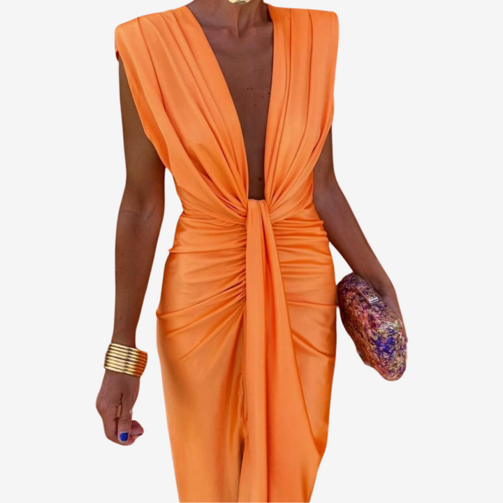 Assia Draped Midi Dress