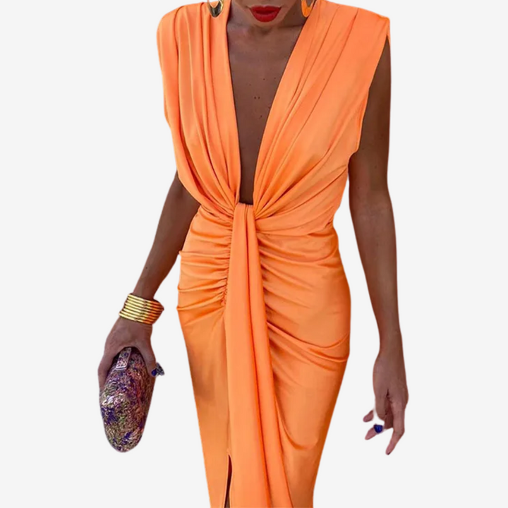 Assia Draped Midi Dress - 2