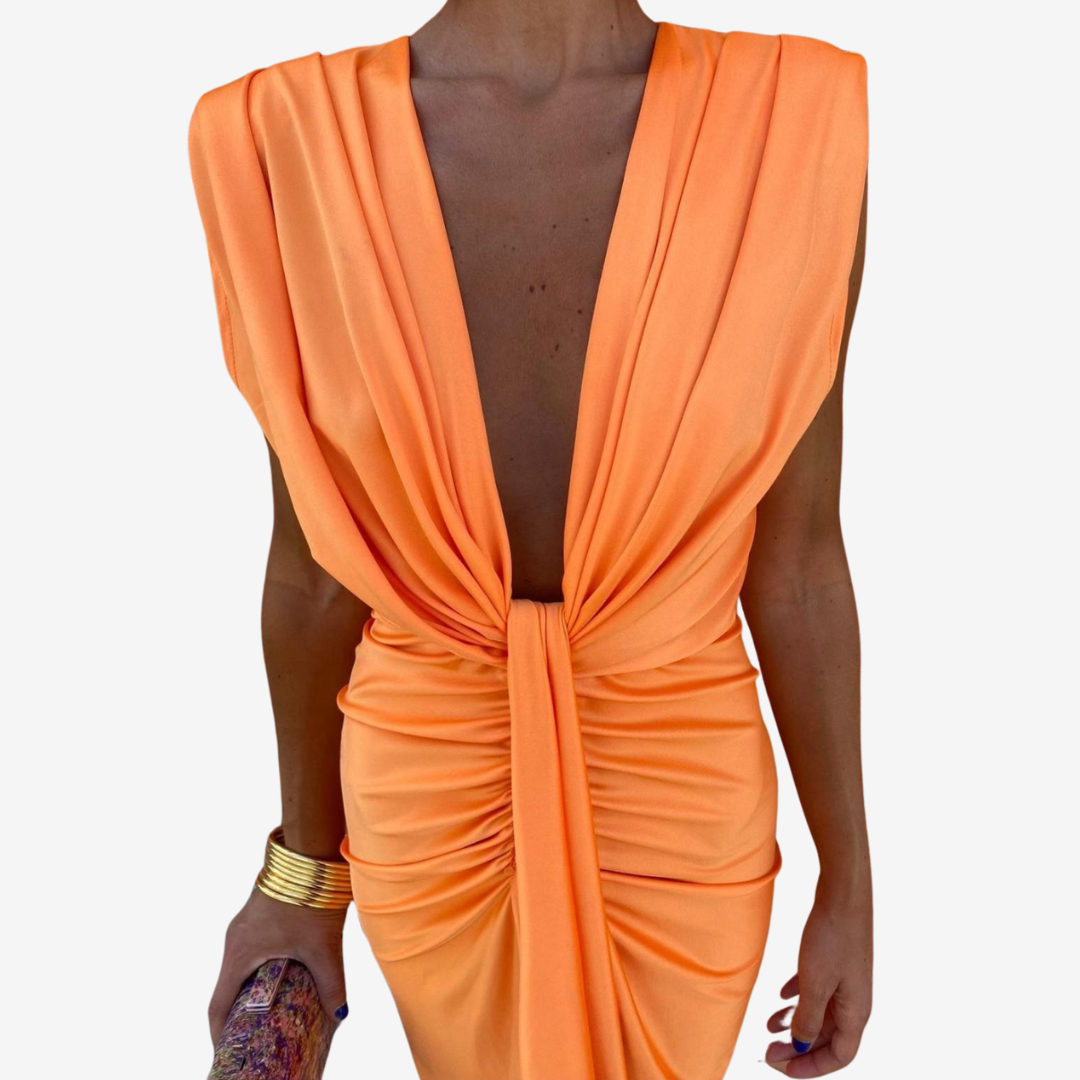 Assia Vestido Midi Drapeado 5