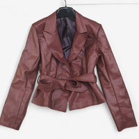 Chaqueta de Cuero Fabienne con Cinturón 2