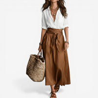 Conjunto Falda Midi Fluida Aurea 1