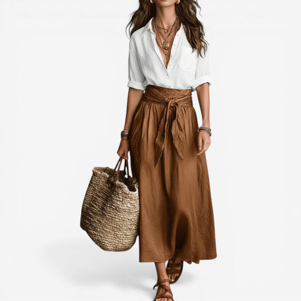 Conjunto Falda Midi Fluida Aurea
