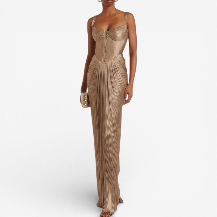 Aliona Long Pleated Dress